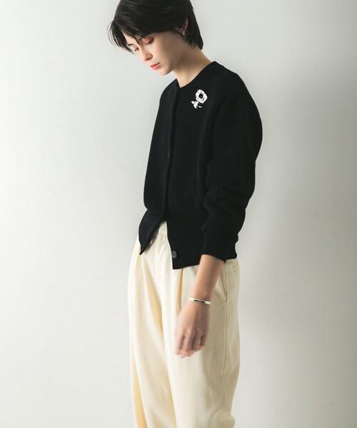 URBAN RESEARCH（アーバンリサーチ）の「ウールカシミヤショルダーパッドカーディガン（カーディガン/ボレロ・レディース・GRAY/BLACK/OFF・FREE）」の17枚目の写真