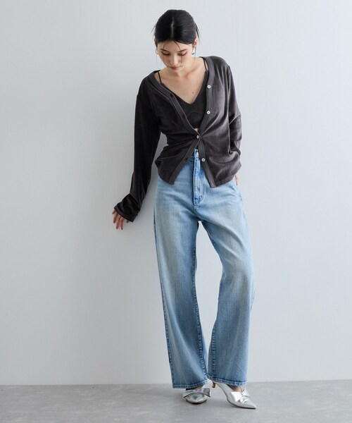 VIS（ビス）の「【Miller】VIS別注モデルベロアルームブラ【洗える】（キャミソール・レディース・ライトグレー/オフホワイト/レッド系・F）」の9枚目の写真