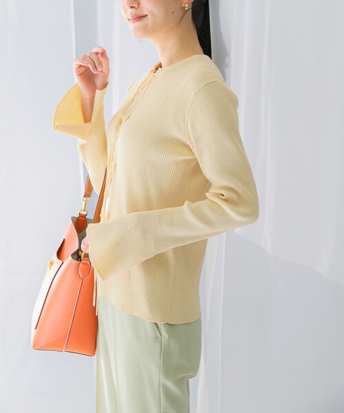 URBAN RESEARCH ROSSO（アーバンリサーチロッソ）の「リボンデザインカーディガン（カーディガン/ボレロ・レディース・beige/orange・FREE）」の13枚目の写真