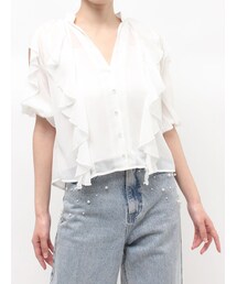 MERCURYDUO（マーキュリーデュオ）の「ラッフルオープンショルダーブラウス（シャツ/ブラウス・レディース）」