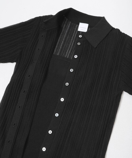URBAN RESEARCH ROSSO（アーバンリサーチロッソ）の「ELENDEEK　SHEER PLEATS KNIT TOP（カーディガン/ボレロ・レディース・IVY/BLK/PNK・Free）」の9枚目の写真