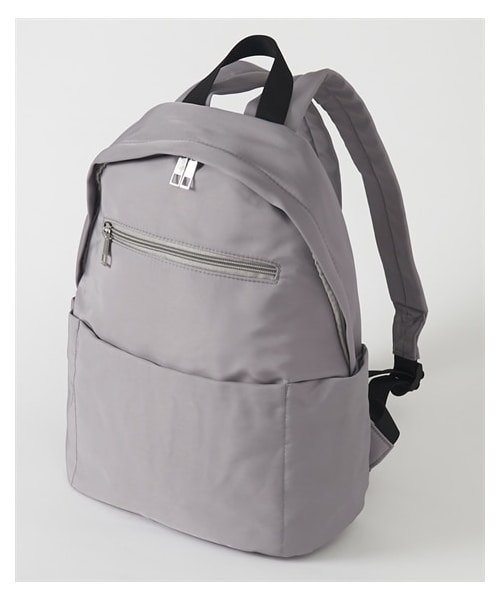 nissen（ニッセン）の「ツイル素材シンプル多ポケット軽量リュックサック（Ａ４対応）（バックパック/リュック・メンズ・ブラック/カーキ/グレー/ピンク/トープ・Y）」の2枚目の写真