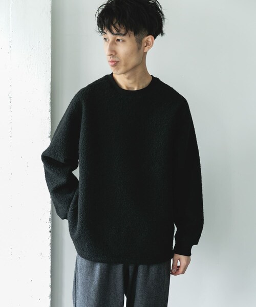 URBAN RESEARCH DOORS（アーバンリサーチドアーズ）の「ラグランスリーブブークレー プルオーバー（Tシャツ/カットソー・メンズ・BROWN/BLACK・M/L）」の9枚目の写真