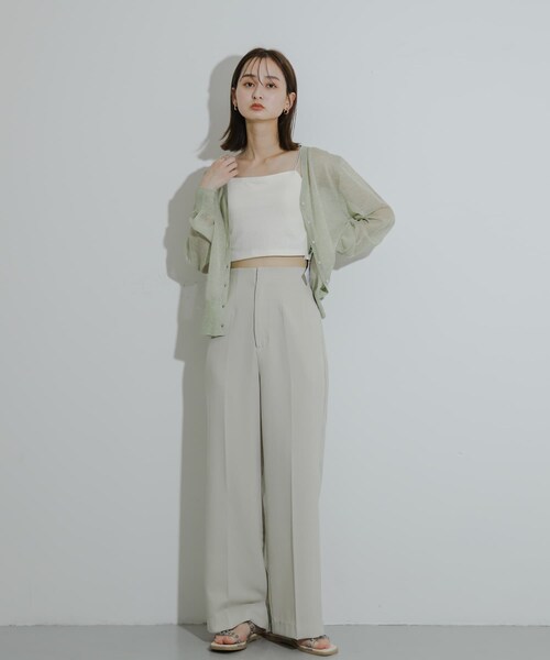 SENSE OF PLACE by URBAN RESEARCH（センスオブプレイスバイアーバンリサーチ）の「シアーメランジラメカーディガン（カーディガン/ボレロ・レディース・CHARCOAL/YELLOW/ORANGE・one）」の15枚目の写真