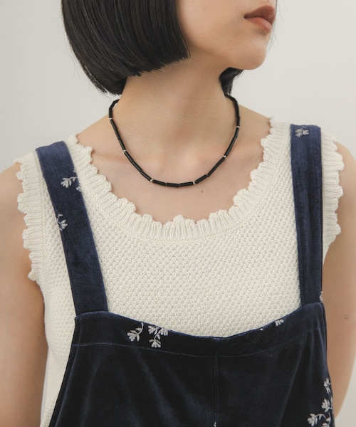 KBF（ケイビーエフ）の「クロシェスカラップタンクトップ（タンクトップ・レディース・IVORY/TOP GRAY/NAVY・One）」の5枚目の写真