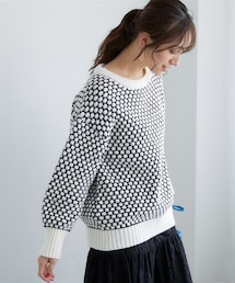 nissen | ぽこぽこ配色ジャガードオーバーサイズニット＜大きいサイズ有＞(ニット/セーター)