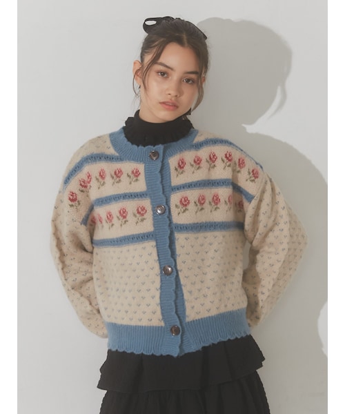 flower gardenニットカーディガン メリージェニー merry jenny merry