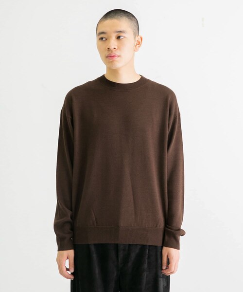 URBAN RESEARCH(アーバンリサーチ)の「coupronde イタリアンウールシルクカシミアニット(ニット/セーター・メンズ・BROWN/O RED/ECRU/BLACK・46/48)」の5枚目の写真
