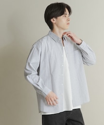マイクログラフチェックロングスリーブシャツ