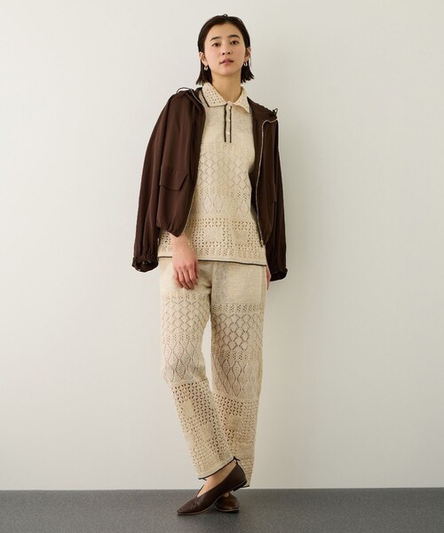 ROPE'（ロペ）の「【COOHEM(コーヘン)】SUKASHI EMBOSSED KNIT/イージーケア・セットアップ対応（ニット/セーター・レディース・キナリ/ラベンダー・F）」の14枚目の写真