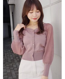 MERCURYDUO | シアースリーブ2WAYカーディガン(ニット/セーター)