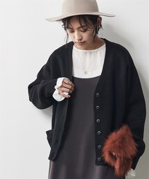 CHIC STYLE | 大きいサイズシンプルVネックカーディガンシックスタイル(カーディガン/ボレロ)