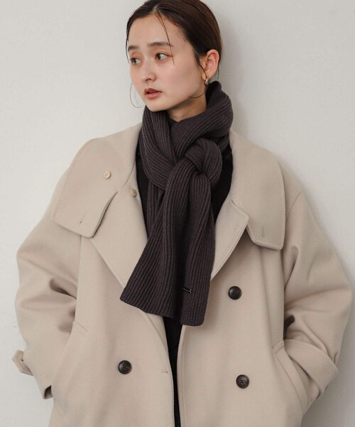 SENSE OF PLACE by URBAN RESEARCH（センスオブプレイスバイアーバンリサーチ）の「モチモチニットストール（ストール/ショール・レディース・RED/OFF WHITE/CHARCOAL・one）」の14枚目の写真