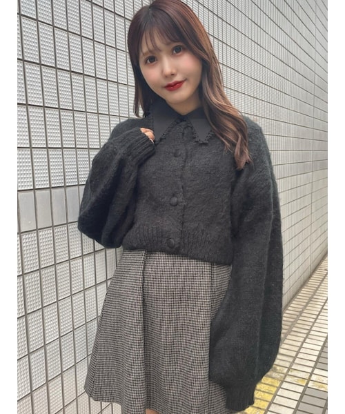 EATME（イートミー）の「ルーズショート丈カーディガン（カーディガン/ボレロ・レディース・アイボリー/グレー/ブラック・F）」の8枚目の写真