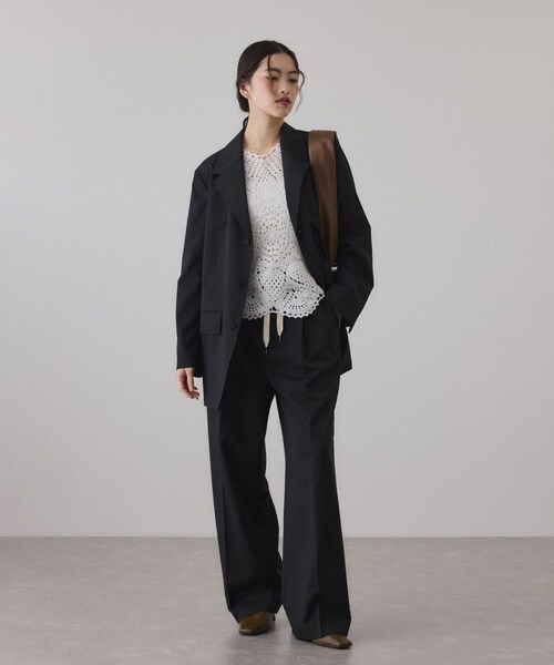 ADAM ET ROPE'（アダムエロペ）の「クロシェニットビスチェ（キャミソール・レディース・ホワイト/カーキ系・F）」の9枚目の写真