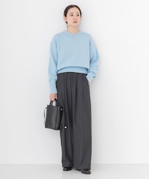URBAN RESEARCH | 『UR TECH SMOOTHLUXE』ウール混タックギャザーストレートパンツ(その他パンツ)
