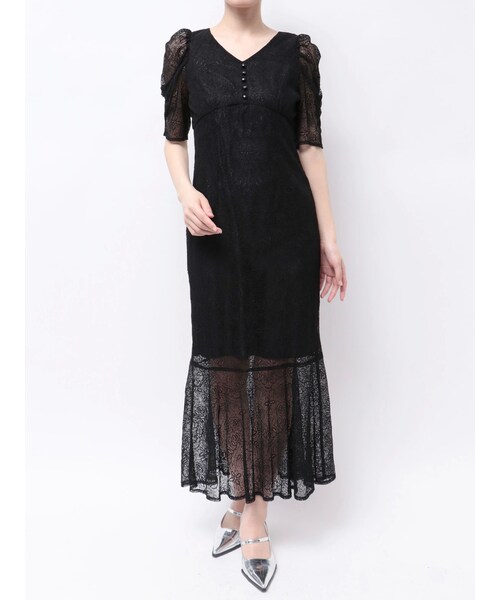 MERCURYDUO（マーキュリーデュオ）の「レースナローマーメイドワンピース（ドレス・レディース・ブラック/ラベンダー・S/M）」の8枚目の写真