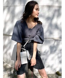 EMODA | シャーリングミニトップ(シャツ/ブラウス)