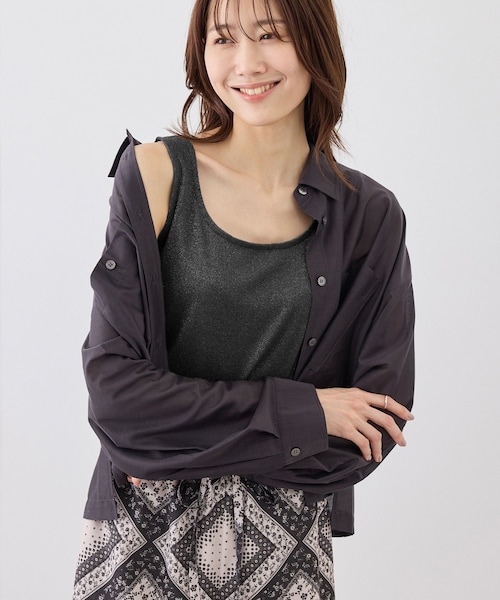 ROPE' PICNIC(ロペピクニック)の「ラメテレコタンクトップ(タンクトップ・レディース・ブラック/ホワイト/ブラウン・38)」の8枚目の写真