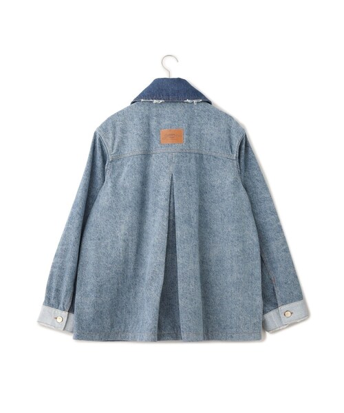 ADAM ET ROPE'(アダムエロペ)の「【GANNI(ガニー)】Patchwork Denim Midi Jacket(デニムジャケット・レディース・ブルー・1)」の16枚目の写真