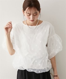 nissen | オーガンジー重ね袖ボリュームプルオーバー(Tシャツ/カットソー)