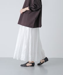 かぐれ | スカラップ刺繍タックスカート(スカート)