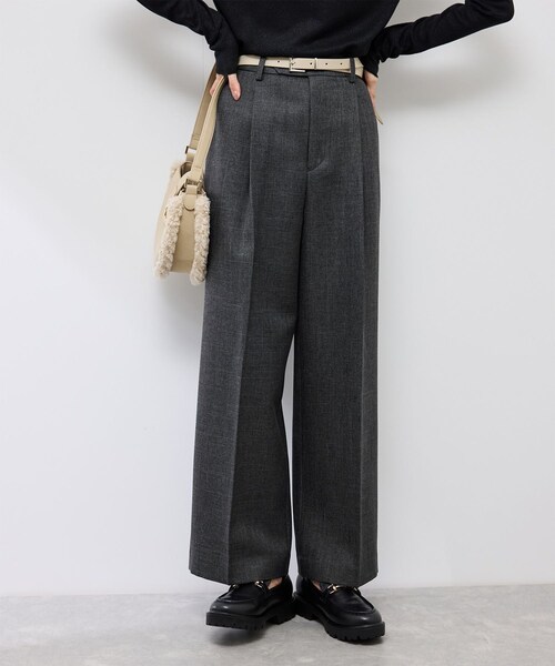 ROPE' PICNIC(ロペピクニック)の「スリートーンツイードワイドパンツ/セットアップ対応(スラックス・レディース・チャコール/ダークブラウン・L/M/S)」の11枚目の写真