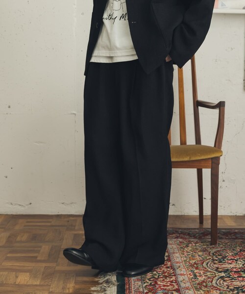 SENSE OF PLACE by URBAN RESEARCH（センスオブプレイスバイアーバンリサーチ）の「ライトツイードイージーワイドスラックス（その他パンツ・メンズ・BLACK/BROWN・M/L）」の6枚目の写真