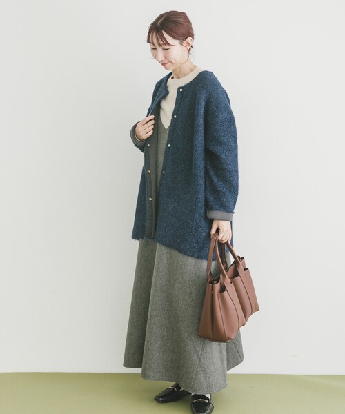 ITEMS URBANRESEARCH（アイテムズ アーバンリサーチ）の「ダブルフェイスミドルカーディガン（テーラードジャケット・レディース・L.BLU/NVY/BRN・Free）」の20枚目の写真