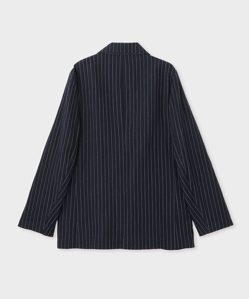 ROPE'（ロペ）の「【drawell（ドロウェル）】STRIPE PEAK LAPEL JK｜ジャケット（テーラードジャケット・レディース・ライトグレー/ネイビー・F）」の4枚目の写真