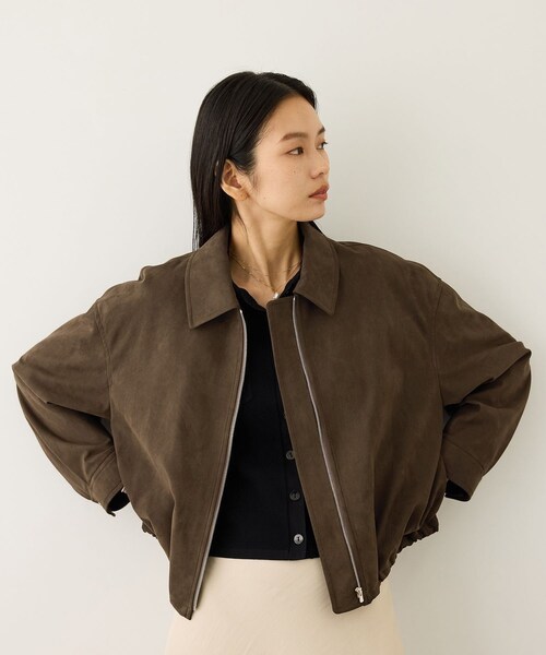 ROPE'（ロペ）の「スエードライクブルゾン（ブルゾン・レディース・ダークブラウン・F）」の9枚目の写真
