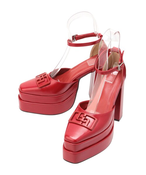 GYDA（ジェイダ）の「GGアンクルストラップチャンキーヒールパンプス（パンプス・レディース・ブラック/レッド・S/M/L）」の8枚目の写真