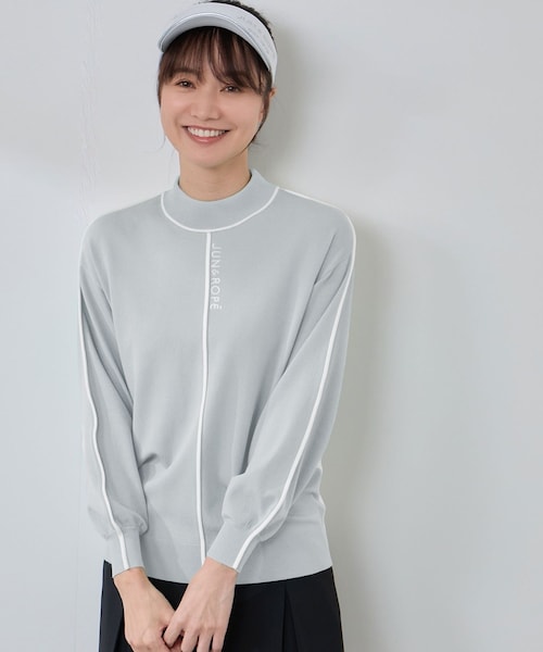 ROPE'（ロペ）の「ライン使いパフスリーブ長袖ニット［一部WEB限定カラー］（ニット/セーター・レディース・ブラック/グリーン系/ピンク系/グレー・L/M/S）」の22枚目の写真