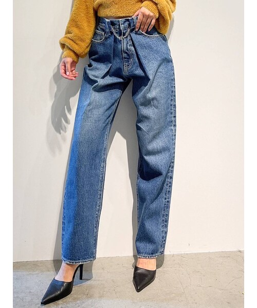 GYDA（ジェイダ）の「GGチェーン付き タックストレートデニムパンツ（デニムパンツ・レディース・ブルー/インディゴ・S/M）」の6枚目の写真