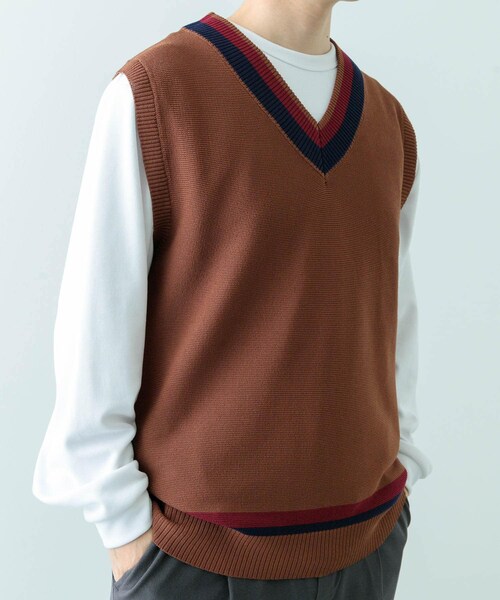 ITEMS URBANRESEARCH（アイテムズ アーバンリサーチ）の「ガーター編みチルデンニットベスト（ベスト・メンズ・BRN/NTL・M/L）」の11枚目の写真