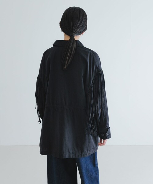 crinkle crinkle crinkle fringe M65 jacket