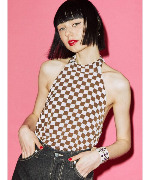 jouetie（ジュエティ）の「ホルターネックブラウス（シャツ/ブラウス・レディース・アイボリー/グリーン/ブラック/ベビーピンク/ミックス/ブラウン・M）」の16枚目の写真