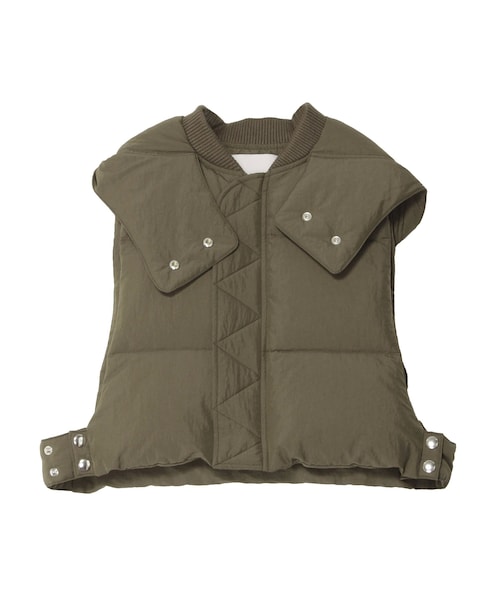 UN3D.(アンスリード)の「DOWN SHORT VEST(ダウンベスト・レディース・カーキ/ターコイズ/ブラック・F)」の8枚目の写真