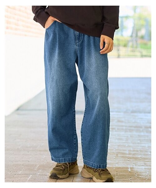 nissen（ニッセン）の「綿１００％デニムワイドタックパンツ【大きいサイズ有】（パンツ・メンズ・ネイビー系/黒系・M/L/LL/3L/4L/5L/6L/8L/10L）」の11枚目の写真