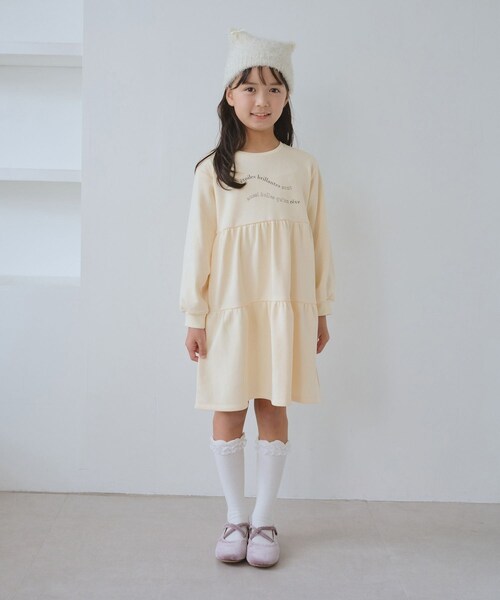 ROPE' PICNIC（ロペピクニック）の「【KIDS/キッズ】裏毛ティアードロゴワンピース（ワンピース・キッズ・ライトグレー/キナリ・L/M/S）」の12枚目の写真