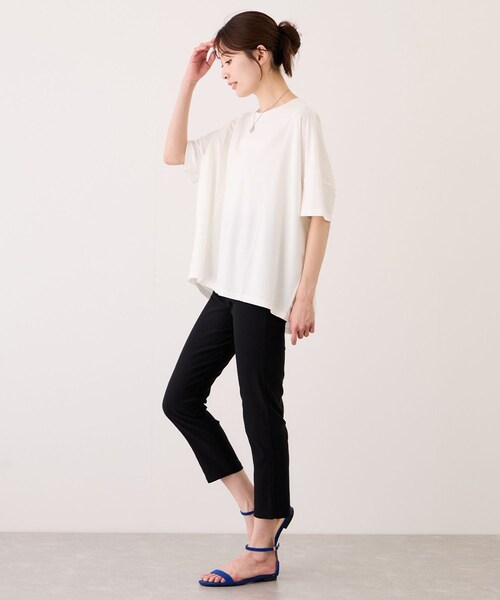 Jayro(ジャイロ)の「クリアクールワイドシルエットプルオーバー(Tシャツ/カットソー・レディース・ブラック/ホワイト系/ブルー・F)」の15枚目の写真