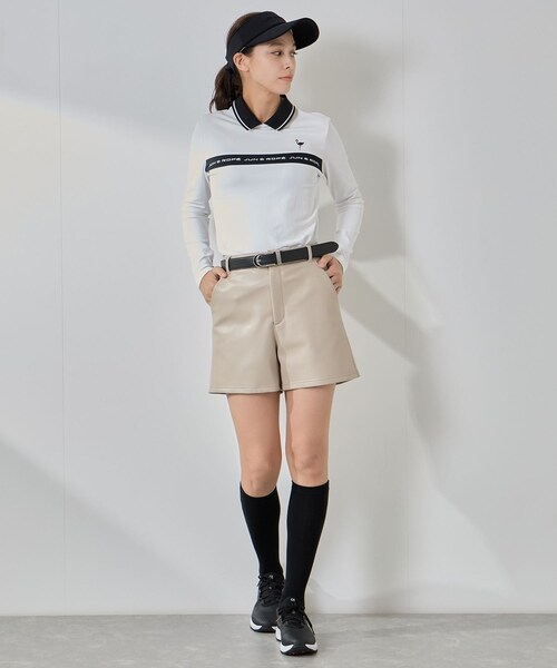 ROPE'（ロペ）の「レザーライクショートパンツ/Oggi掲載（その他パンツ・レディース・ブラック/ベージュ・L/M/S）」の14枚目の写真