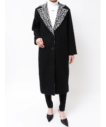 leopard slim longコート