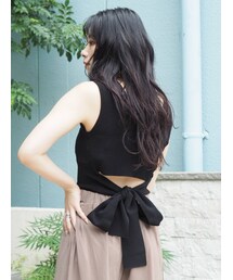 EVRIS | バックリボンリブニット(タンクトップ)