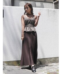 dazzlin | ヘリンボーンツイードコンビワンピース(ワンピース)