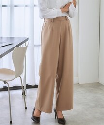 nissen | 【あったか裏起毛】ウール調ストレッチワイドパンツ(パンツ)