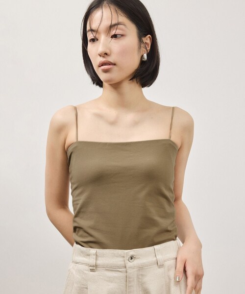ADAM ET ROPE'（アダムエロペ）の「【OUR WACOAL×ADAM ET ROPE'】コットン混カップインベアトップキャミソール（キャミソール・レディース・ブラック/ホワイト/オリーブ・L/M/S）」の7枚目の写真