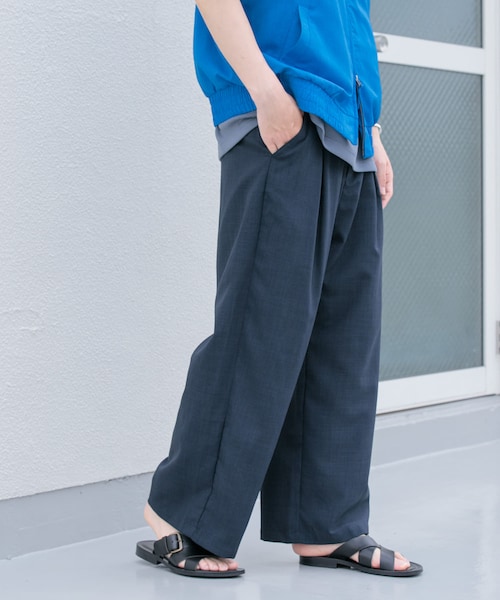 SENSE OF PLACE by URBAN RESEARCH(センスオブプレイスバイアーバンリサーチ)の「『イージーケア/セットアップ対応』リネンライクタックワイドパンツ(その他パンツ・メンズ・CHARCOAL/GREIGE/NAVY・S/M/L)」の4枚目の写真