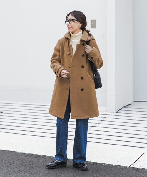 URBAN RESEARCH DOORS(アーバンリサーチドアーズ)の「ショールカラー2WAYロングコート(テーラードジャケット・レディース・CAMEL/NAVY・S/M)」の18枚目の写真