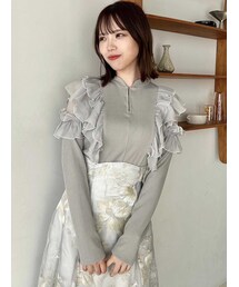 dazzlin | フロントホック長袖フリルトップス(Tシャツ/カットソー)